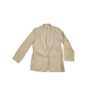 L.L.Bean womens 12 large vintage button cardigan shirt chore jacket green farm